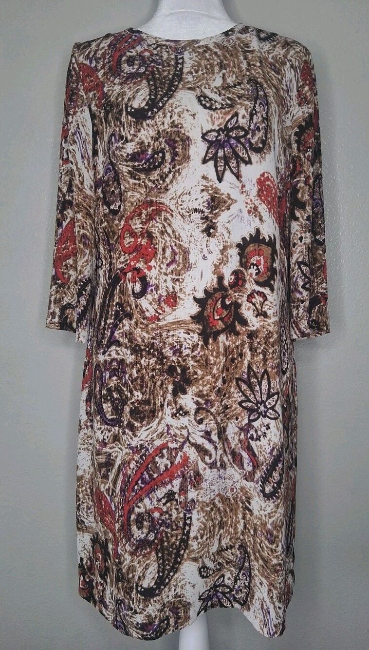 KUT from the Kloth Dress Multicolor Paisley 3/4 Sleeve 90's Inspired Classic 6